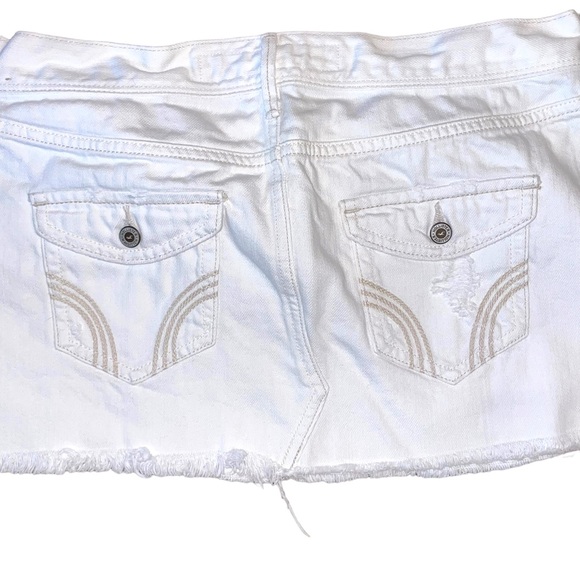 Hollister Distressed White Denim Mini Skirt - Picture 9 of 10